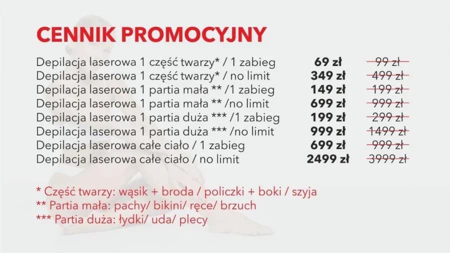 Ile kosztuje depilacja laserowa? Cennik, pakiety, oszczędności